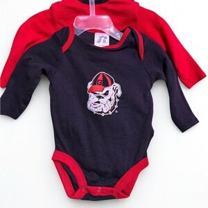 Russell Athletic Black and Red Bulldog Bodysuit